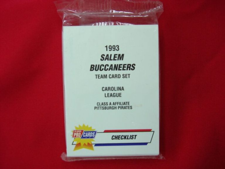 1993 Salem Buccaneers Fleer ProCards Minor League Baseball Team Set