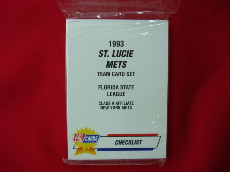 1993 St. Lucie Mets Fleer ProCards Minor League Baseball Team Set