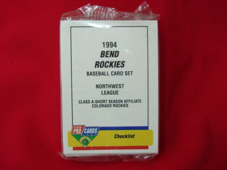 1994 Fleer ProCards Bend Rockies Minor League Baseball Team Set