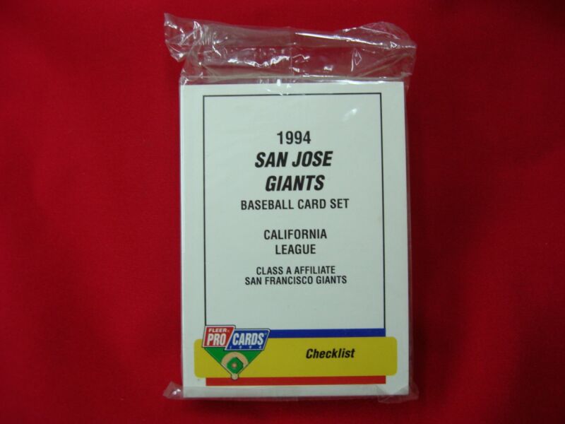 1994 San Jose Giants Minor League Baseball Team Set by Fleer ProCards