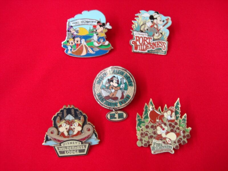 Disney Wilderness Lodge Trading Pin Set (5 Pins, 1st Release Mickey)