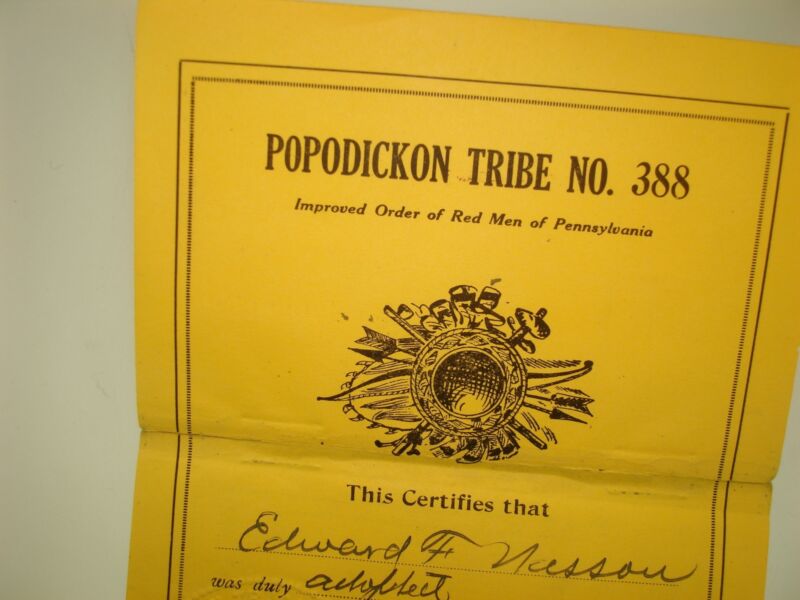 1931 Popodickon Tribe No. 388 Order of Red Men Booklet