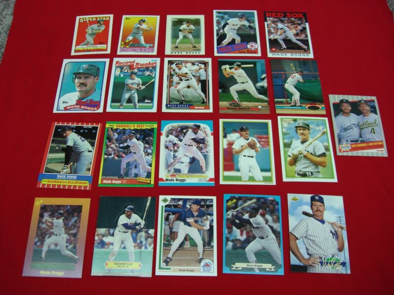 Collection of 21 Wade Boggs baseball cards