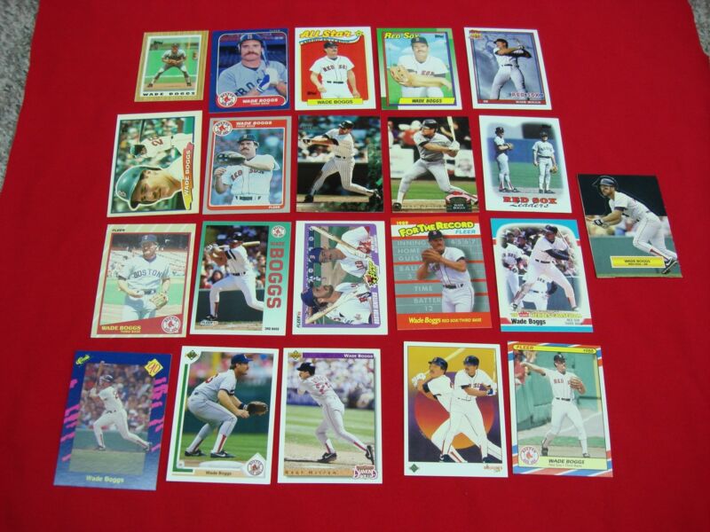 Collection of 21 Wade Boggs baseball cards
