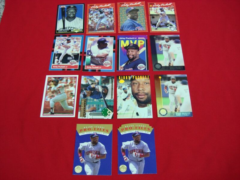 Kirby Puckett baseball card lot of 14 cards in excellent condition