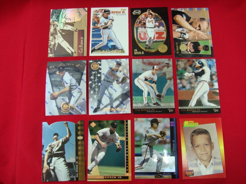 Collection of 12 Cal Ripken Jr. baseball cards