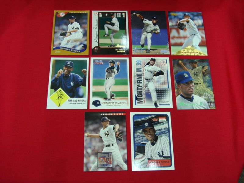 Mariano Rivera card collection, including his 1996 Pinnacle Rookie Card and 1997 Flair Showcase Card