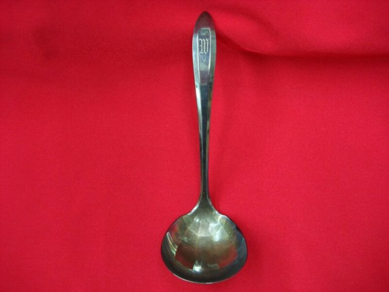 Vintage Community Plate Patrician Silver-Plated Ladle (7 inches), Monogrammed 'M', Excellent Condition