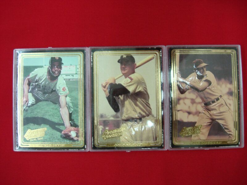 Vintage 1992 Action Packed Gold Baseball Cards - Monte Irvin, Johnny Mize & Lou Boudreau