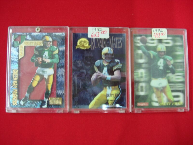 Vintage Brett Favre insert football cards (set of 3)