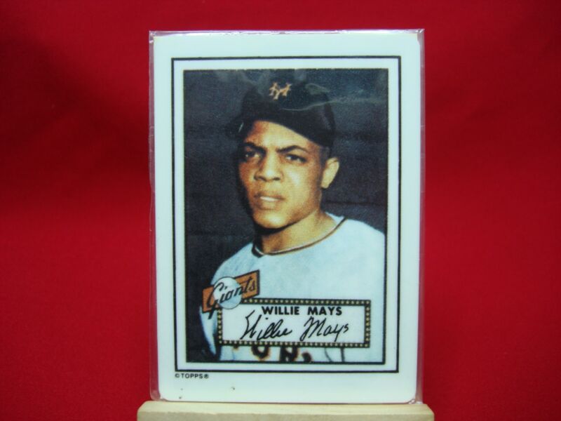 Willie Mays 1952 Topps Reprint Porcelain Baseball Card