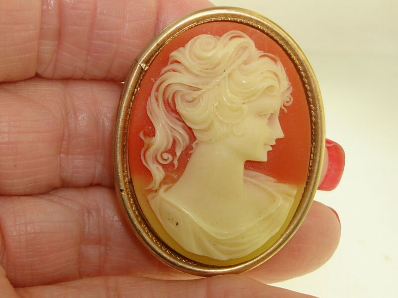 Vintage 1960s faux cameo pin and pendant locket