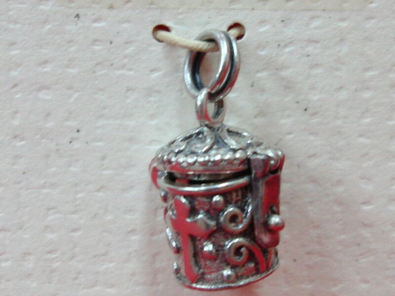 Vintage Sterling Silver Prayer Locket Charm (925) - New Old Stock
