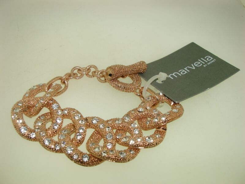 Rose Gold Crystal Bracelet by Marvella by Monet - New With Tags