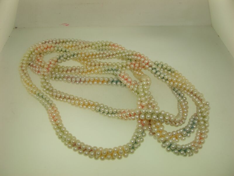 Vintage 4-Row Faux Pearl Necklace