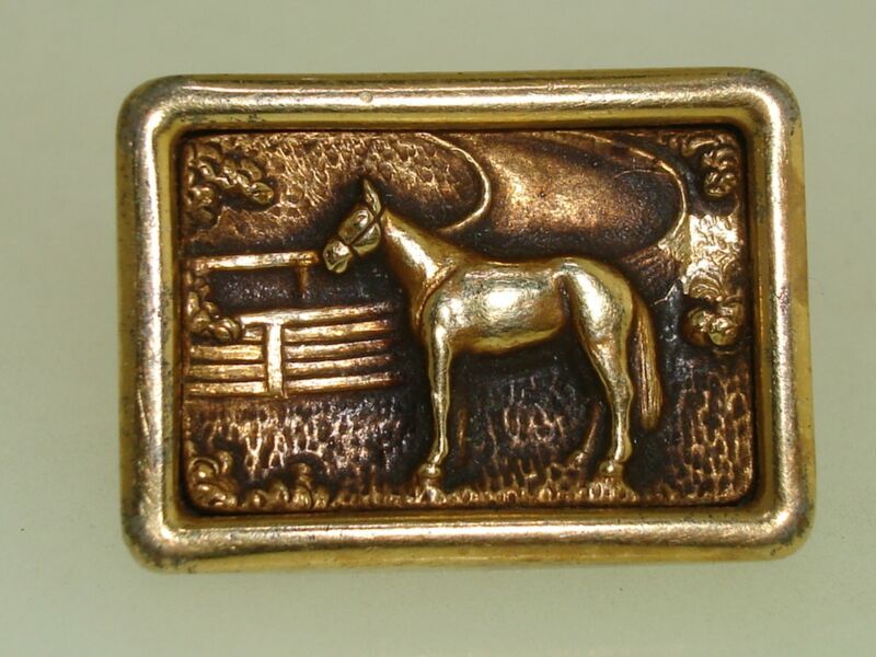 Vintage Krementz gold-plated horse tie clip, 1920s