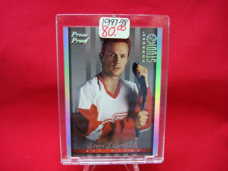 1997-98 Donruss Studio Press Proof Steve Yzerman Hockey Card (#10)