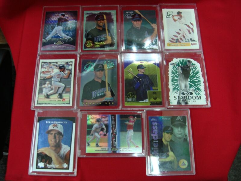Travis Lee Arizona Diamondbacks baseball cards, including RCs and refractors.