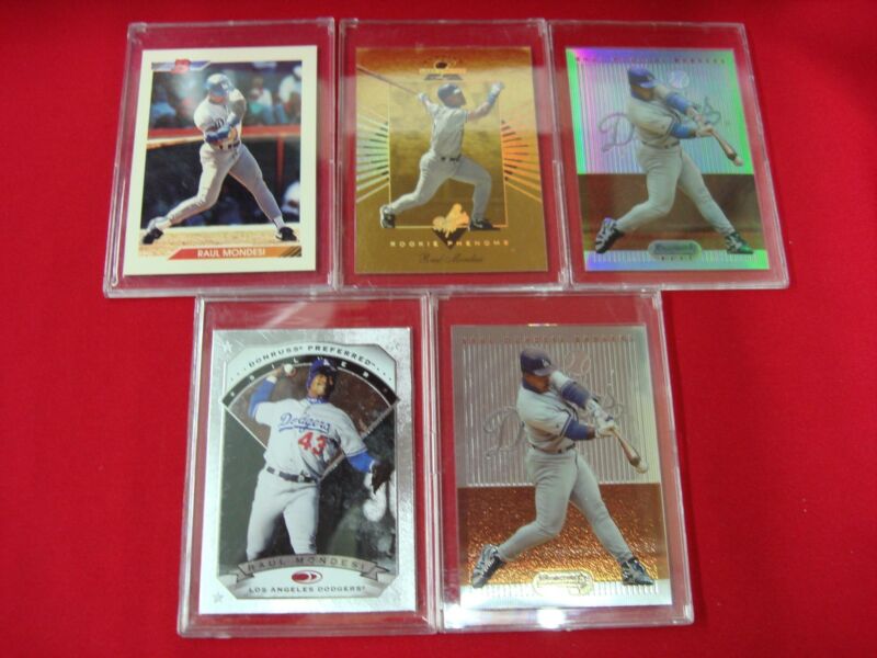 RAUL MONDESI 5-Card Collection: Leaf Limited Gold (#0143/5000), Refractor, RC - Great Condition