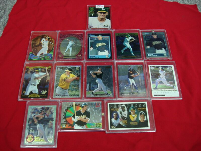 Collection of 14 Ben Grieve baseball cards, including a 1995 Stadium Club 1st Day Issue