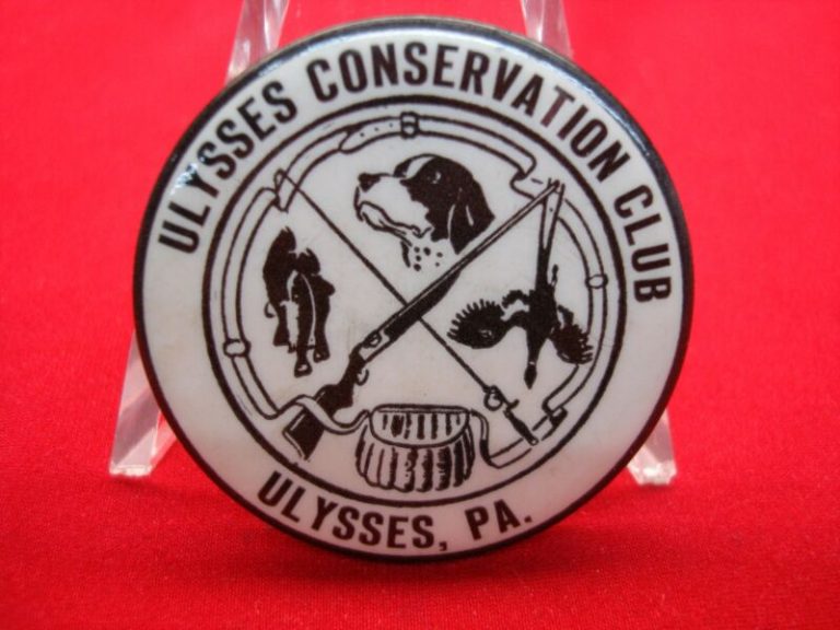 Vintage Ulysses Conservation Club pinback, Potter County, PA