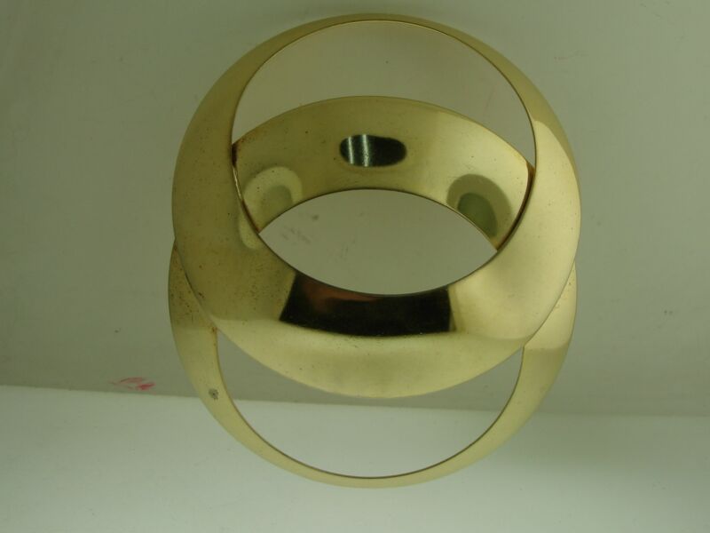 Vintage 1960s gold tone circle pin, large statement jewelry