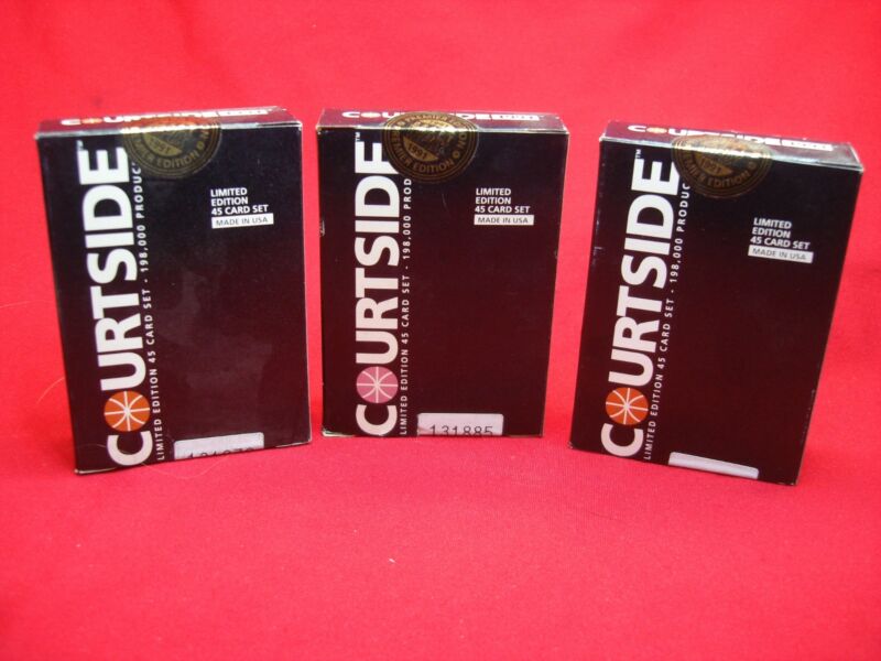Three sealed sets of the 1991 NBA Draft CourtsIDE Premier Edition collectible card set.
