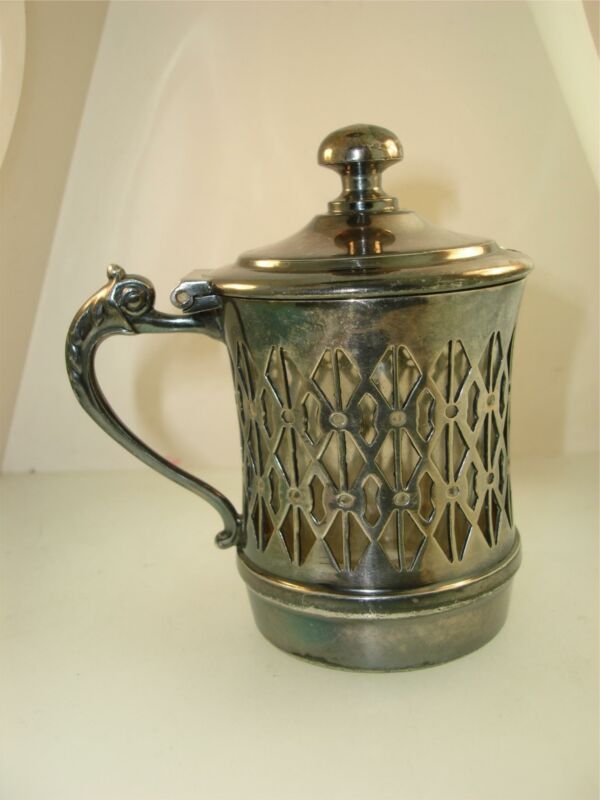 Antique Colonial Silver Company Quadruple Plate Art Deco Mustard Pot