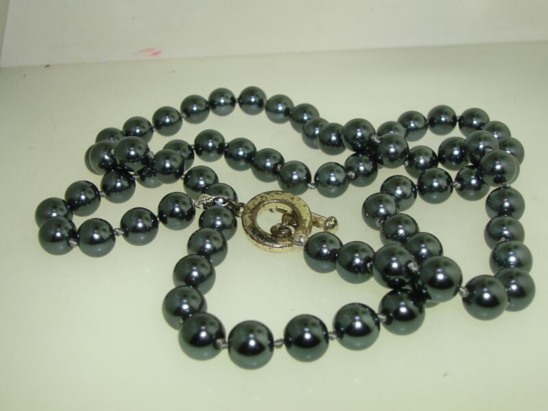Vintage Carolee Hematite Strand Necklace - Black Toggle Clasp