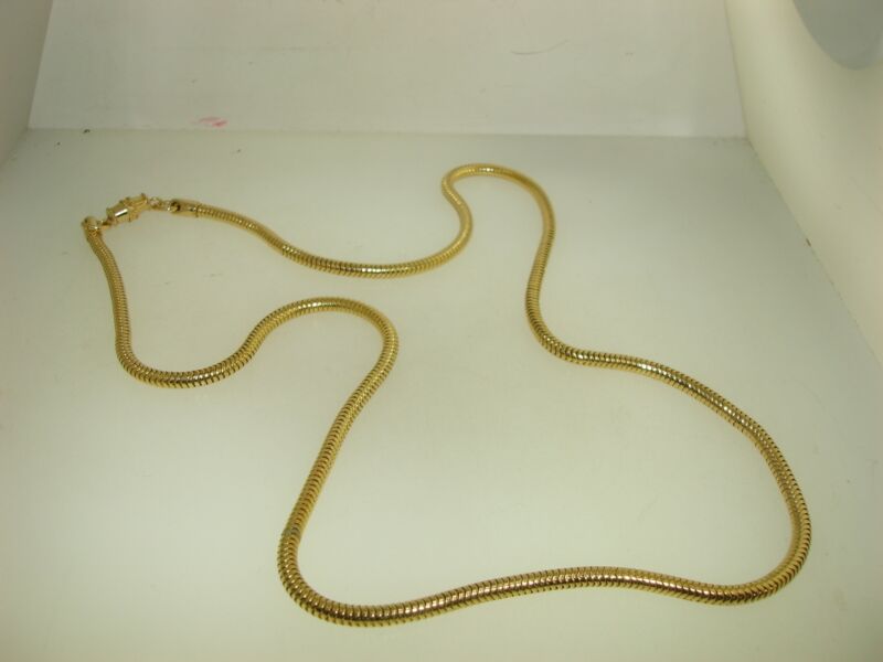 Vintage 1980s gold-tone snake chain necklace