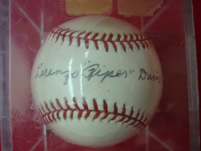 Lorenzo "Piper" Davis Autographed Negro League Baseball