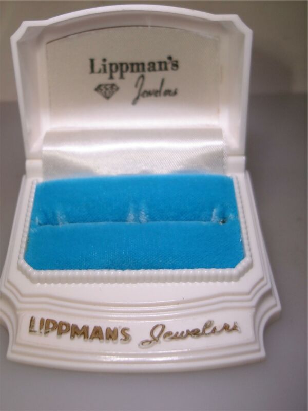 Vintage Lippmman's Jewelers celluloid ring box, 1940s-1950s