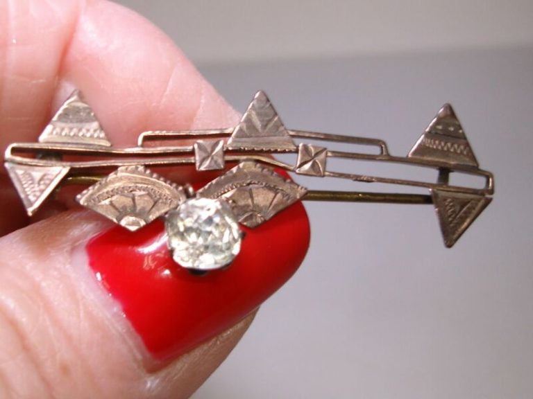 Antique Edwardian foiled cushion cut pin, circa 1860s