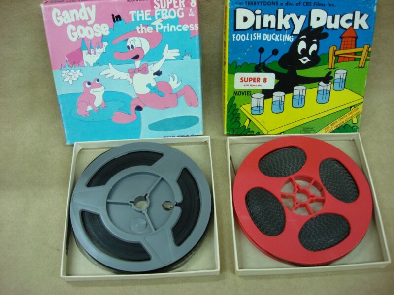 Vintage 1970s Dinky Duck & Gandy Goose Super 8 Movies in Original Boxes