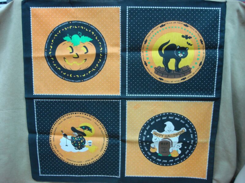 Vintage 1970s Halloween tablecloth with assorted scenes