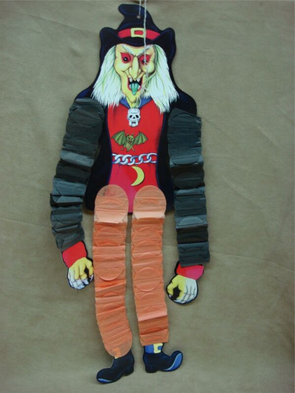 Vintage 1980s Die-Cut Witch Halloween Decoration