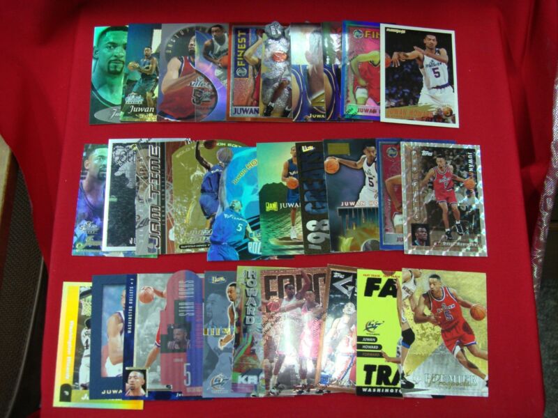 Juwan Howard basketball card collection featuring rookies, premiums, refractors and parallels
