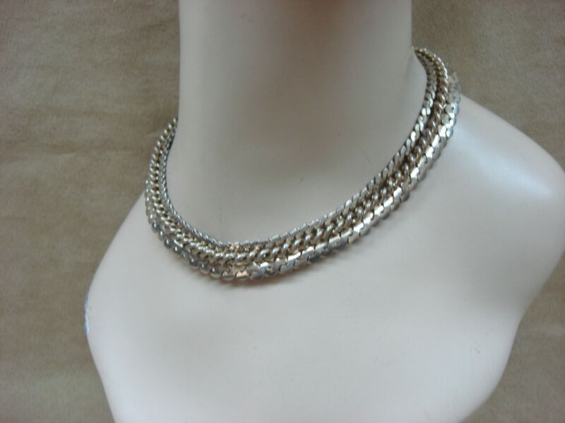 Vintage 1940s heavy metal chain choker necklace
