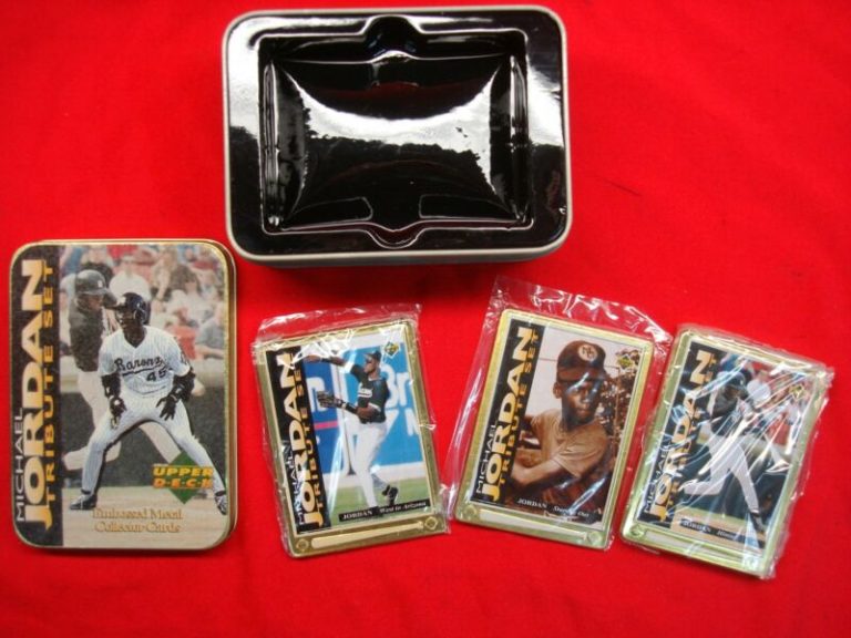 1995 Upper Deck Michael Jordan Tribute Set - 5 Metal Embossed Cards in Original Tin