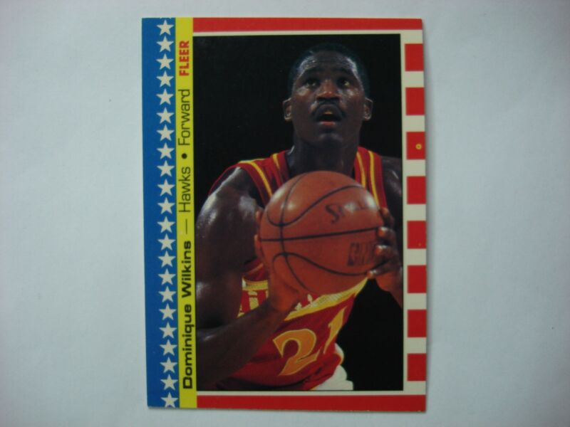 1987-88 Fleer Dominique Wilkins Atlanta Hawks sticker card #7, PSA graded