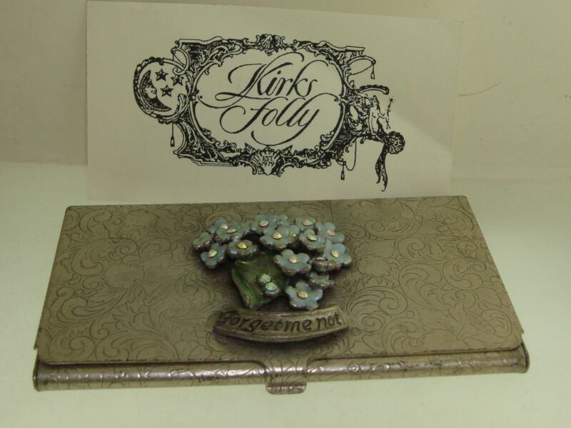 Vintage Kirk's Folly Forget-Me-Not Silver Card Case