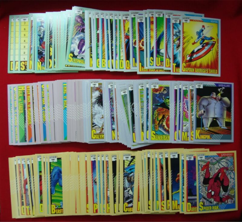 Complete set of 1991 Impel Marvel Universe Series II trading cards