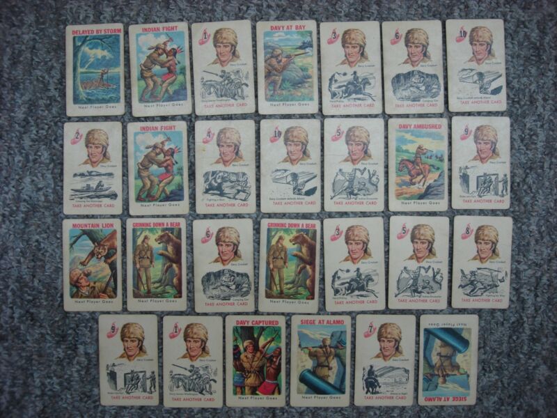 Vintage 1954 Davey Crockett Ed-U-Cards (27 Card Lot) - Decks 1 & 2