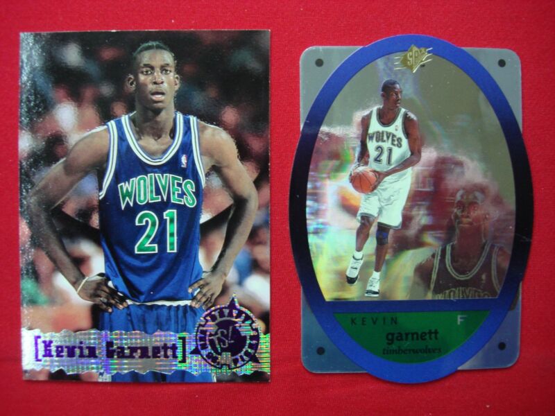 Vintage Kevin Garnett basketball cards, Topps Stadium Club & SPX Die-Cut Hologram