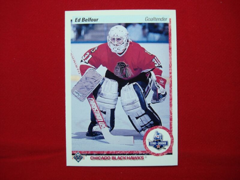 Ed Belfour rookie card, 1990-91 Upper Deck Star Rookies #55 (RC), Chicago Blackhawks