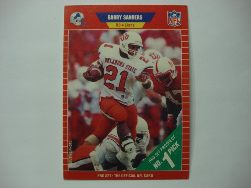 Barry Sanders rookie card from the 1989 Pro Set Prospect series