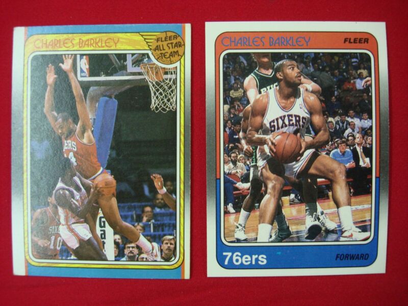 1988-89 Fleer Charles Barkley All-Star basketball cards #85 and #129