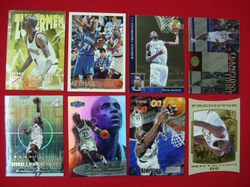 Kevin Garnett Basketball Card Lot (8 Cards) w/ Inserts