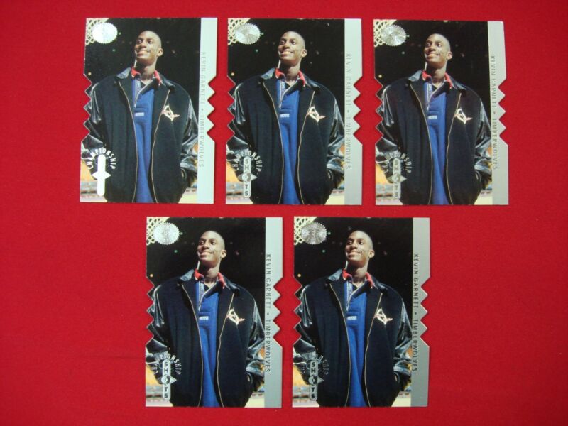 Kevin Garnett rookie card set, 1995-96 UD Championship - Silver Die-Cut #S9 RC (5 cards)