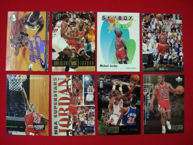 Michael Jordan Basketball Card Lot - 8 Cards, Premiums & Black Diamond Inserts